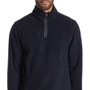 1946 Vintage Fleece Knit Pullover Sweater Partial Zip Long Sleeves Navy XXL NEW